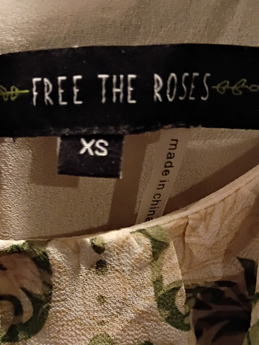 FINAL PRICE Free the Roses Cream Floral Sheer Dress w Ribbed Waist